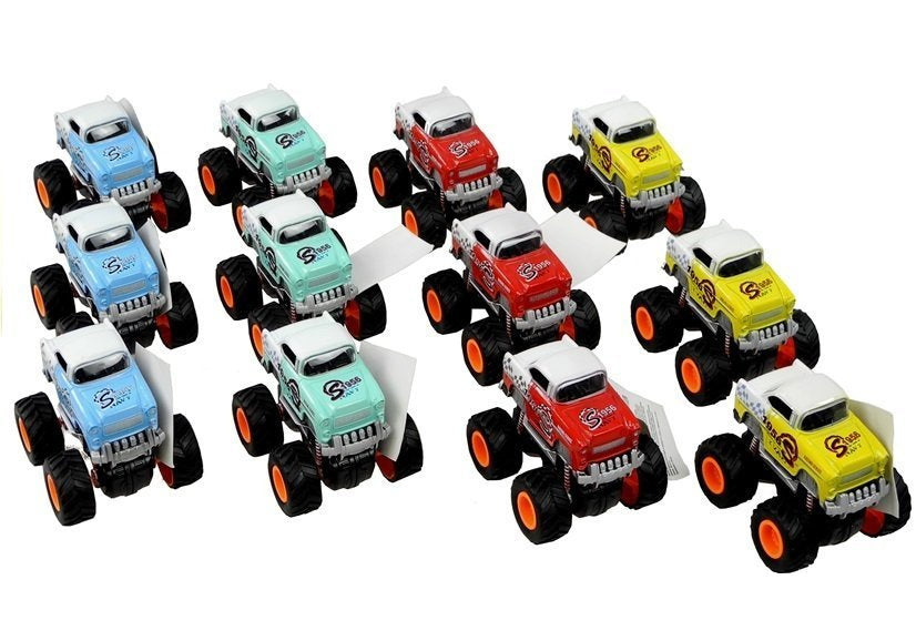 Veículo 4x4 clássico rodas grandes 4 cores (1 unidade, sortido)