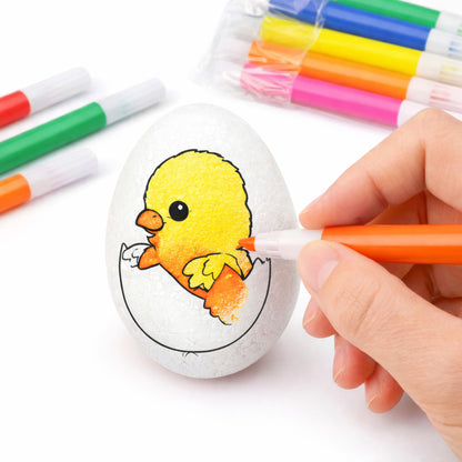 Ovos de Páscoa em esferovite para pintar com marcadores galinha no ovo 6 un.