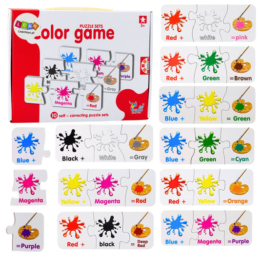 Puzzle educativo cores inglês 10 ligações