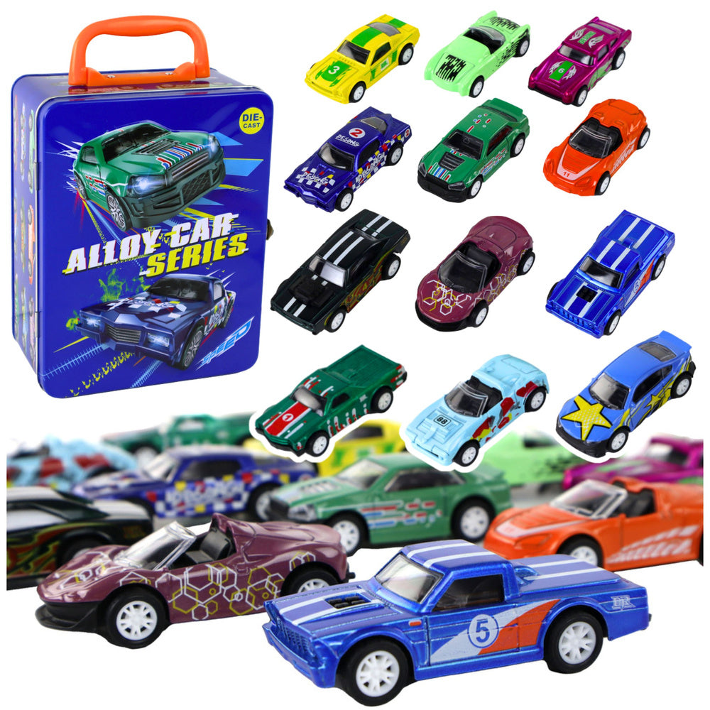 Conjunto de veículos metálicos de fricção 1:64, 12 peças
