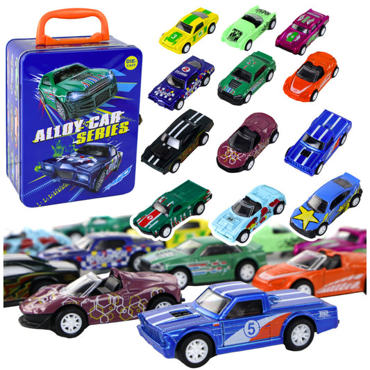 Conjunto de veículos metálicos de fricção 1:64, 12 peças