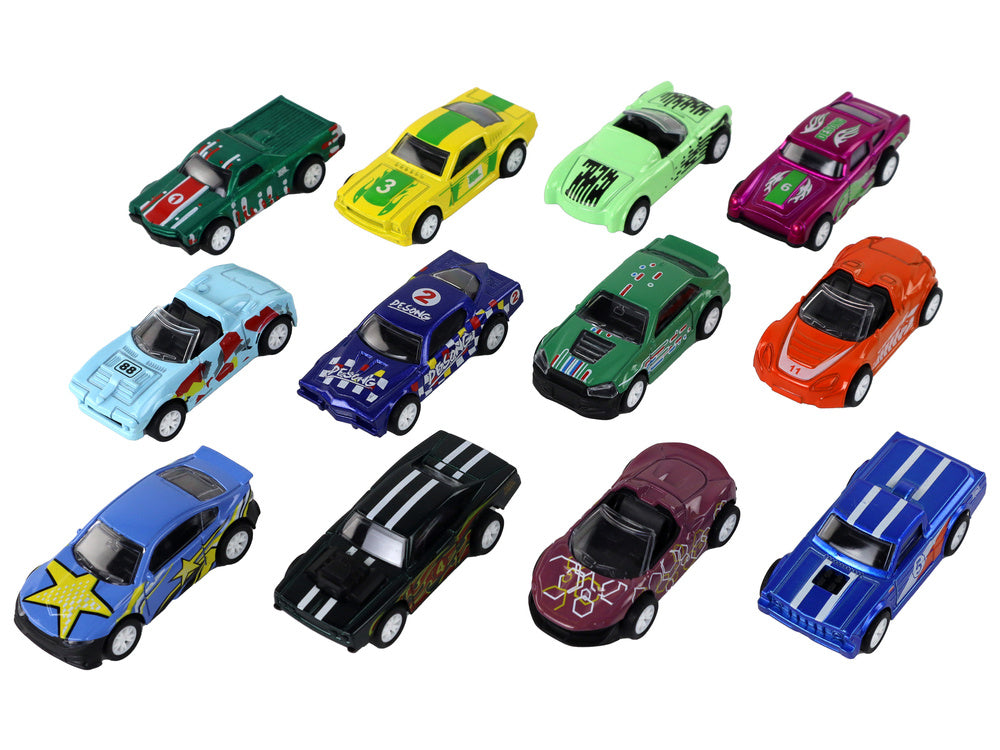 Conjunto de veículos metálicos de fricção 1:64, 12 peças