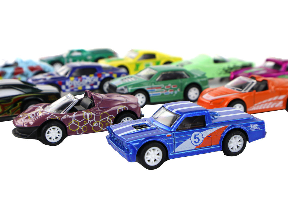 Conjunto de veículos metálicos de fricção 1:64, 12 peças