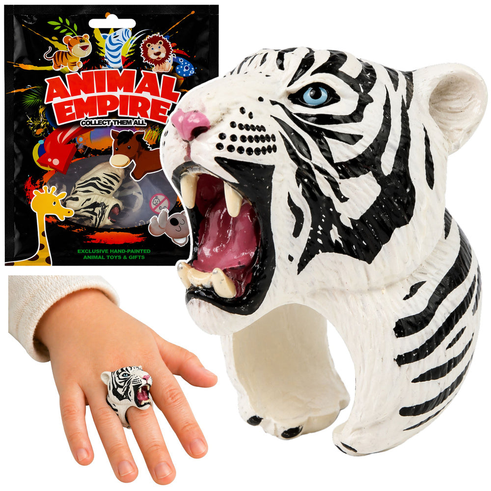 Anel educativo Animais tigre branco