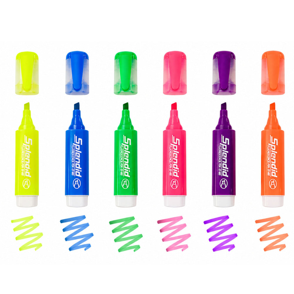Marcadores fluorescentes pastel 6 peças