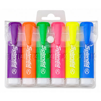 Marcadores fluorescentes pastel 6 peças