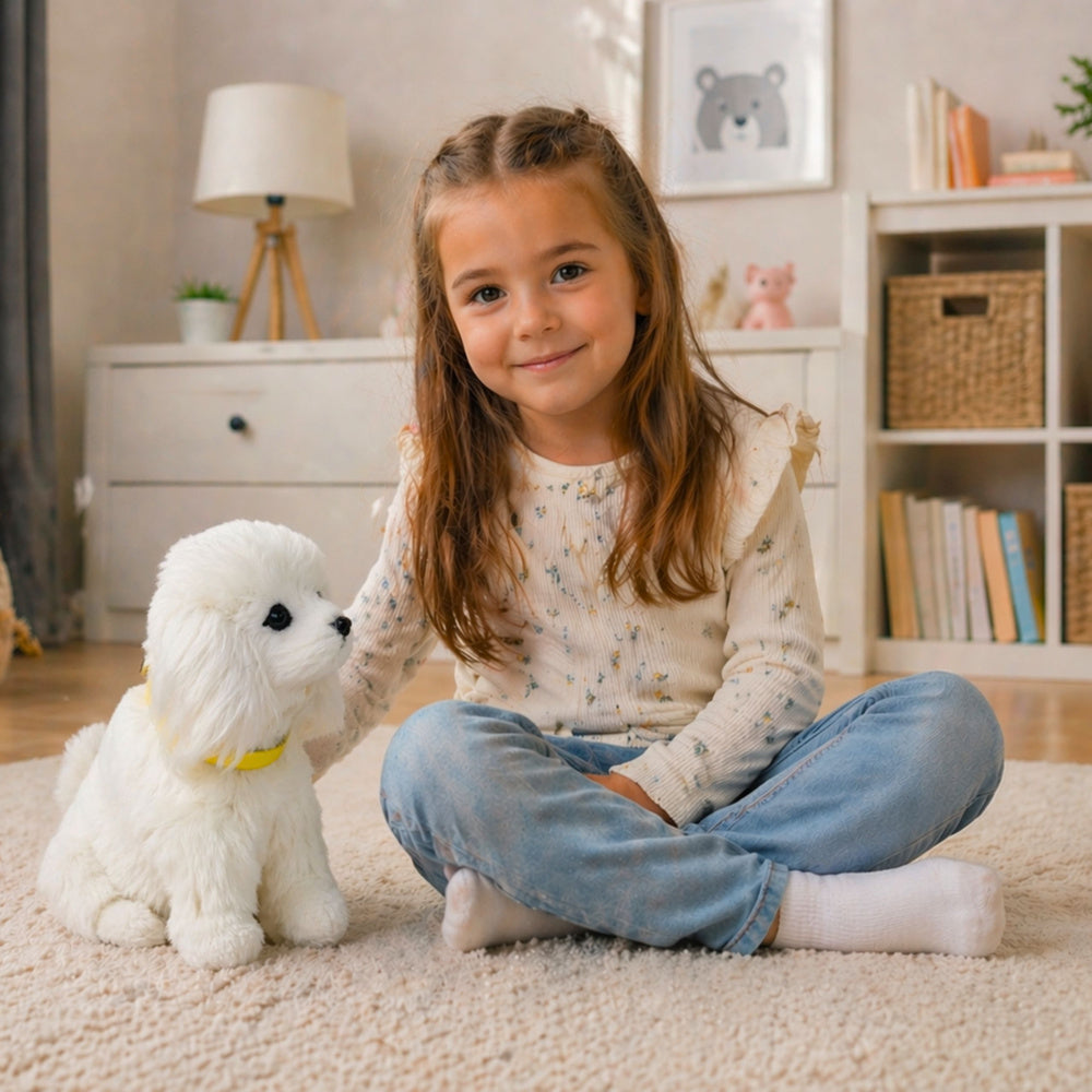 Cão peluche Poodle interativo funções toque