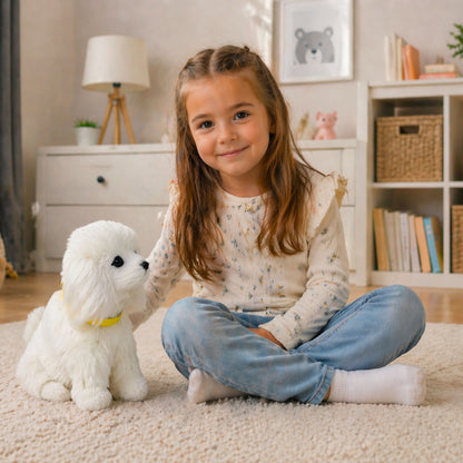 Cão peluche Poodle interativo funções toque