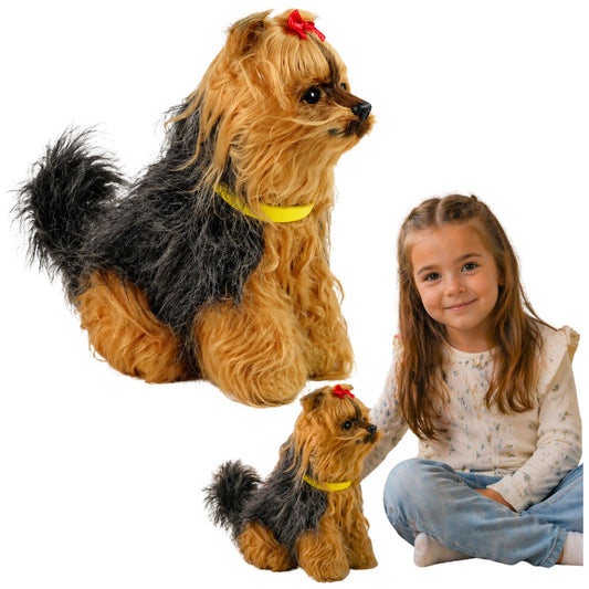 Cão peluche Yorkshire interativo funções toque