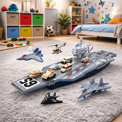Porta-Aviões Militar Grande com Veículos 70cm