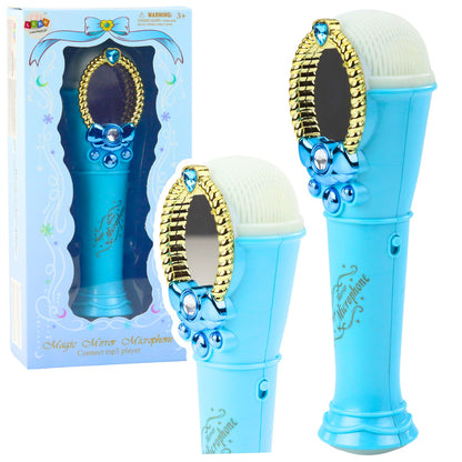 Espelho mágico com microfone azul USB luz