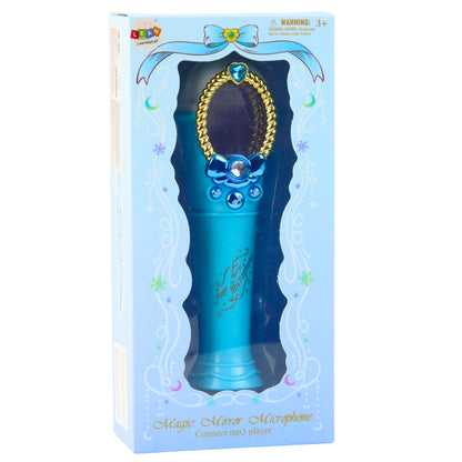 Espelho mágico com microfone azul USB luz