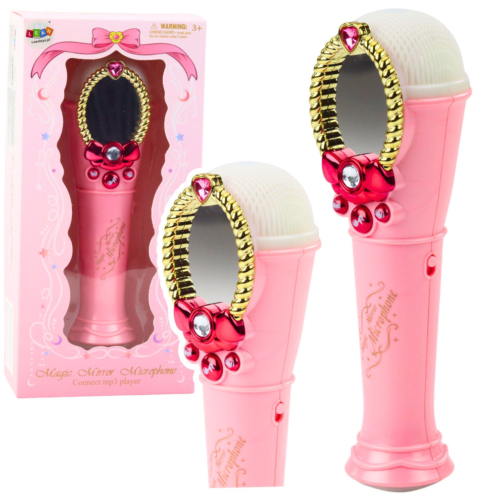 Espelho mágico com microfone rosa USB luz