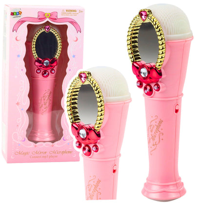 Espelho mágico com microfone rosa USB luz