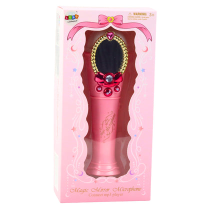 Espelho mágico com microfone rosa USB luz