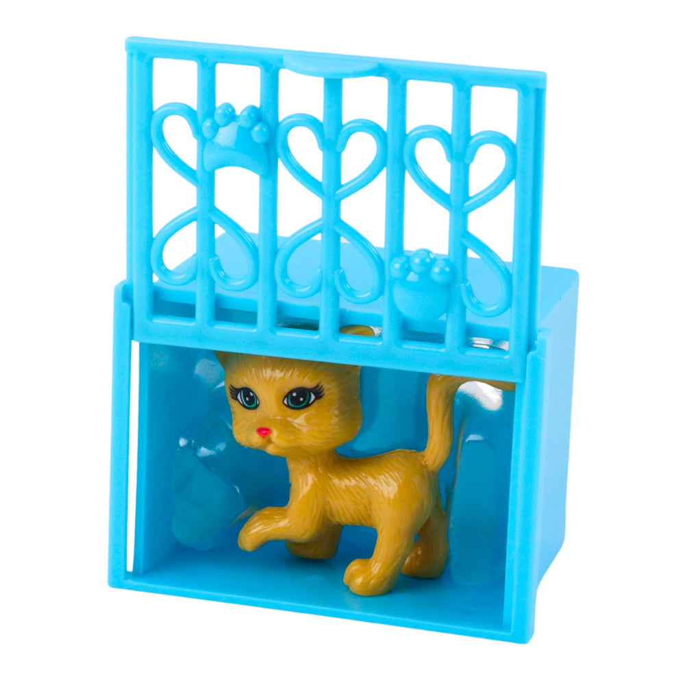 Mini Boneca com Carrinho Kitty Rosa