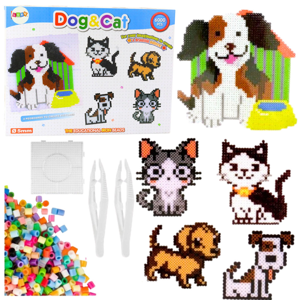 Conjunto contas mosaico cão e gato 6000 peças