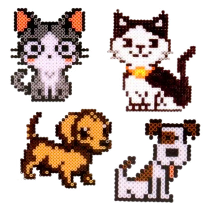 Conjunto contas mosaico cão e gato 6000 peças