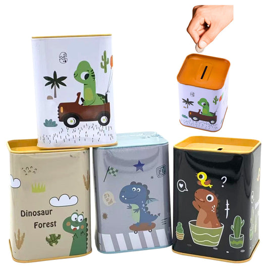 Mealheiro Dinossauro no Carro Branco 11x8cm (1 unidade, sortido)