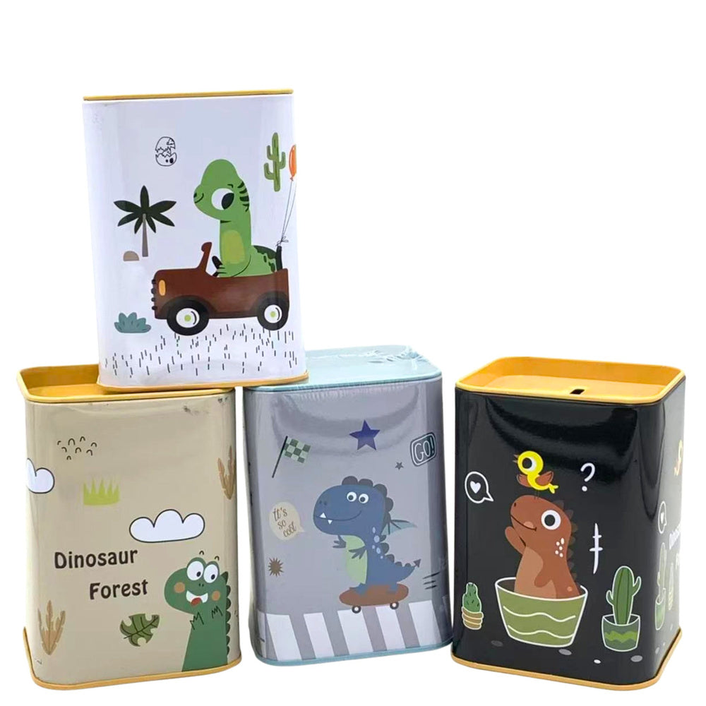 Mealheiro Dinossauro no Carro Branco 11x8cm (1 unidade, sortido)