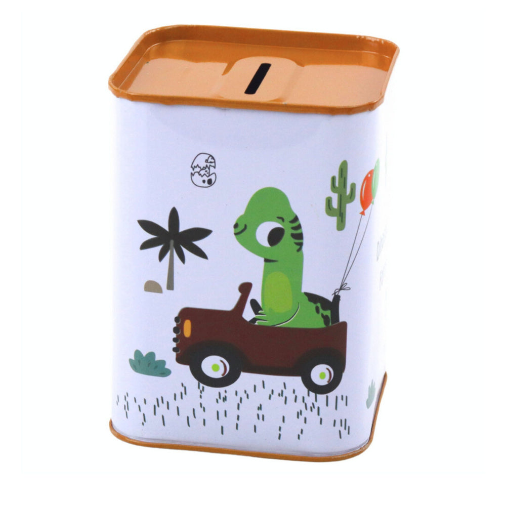 Mealheiro Dinossauro no Carro Branco 11x8cm (1 unidade, sortido)