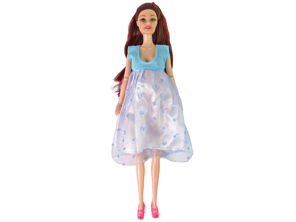 Boneca bebé grávida vestido azul