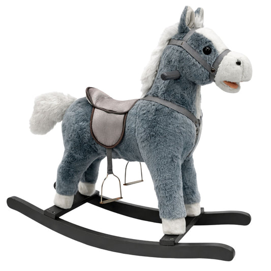 Cavalo de baloiço cinzento 74 cm