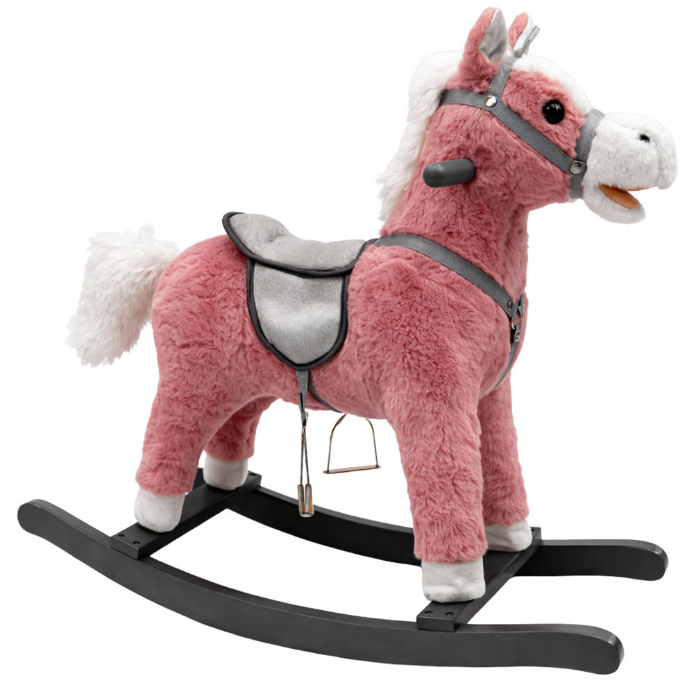 Cavalo de baloiço rosa 74 cm