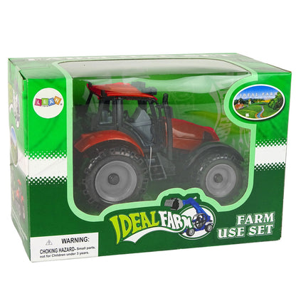 Trator Ideal Farm verde com capô de abrir