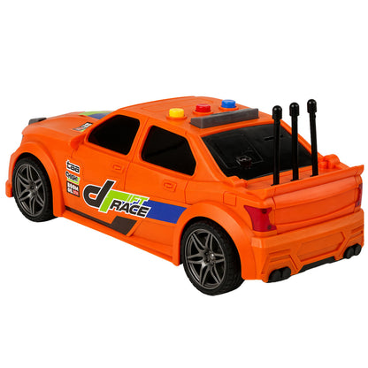 Carro de corrida desportivo laranja