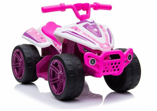 Quadriciclo elétrico infantil TR1805 branco e rosa