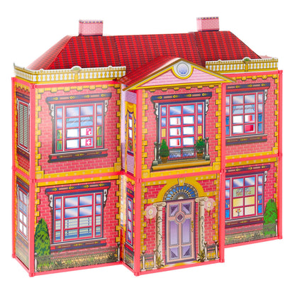 Casa de bonecas villa grande com móveis + boneca