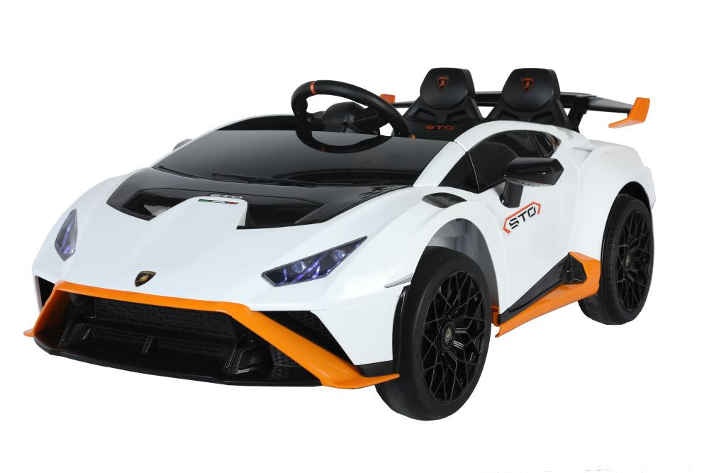 Veículo elétrico Lamborghini STO Drift branco