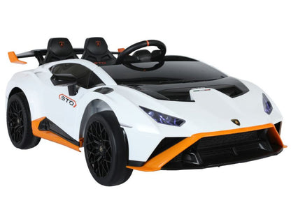 Veículo elétrico Lamborghini STO Drift branco