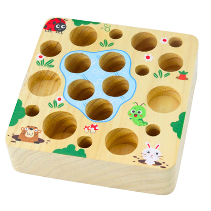 Jogo magnético cenouras minhocas madeira