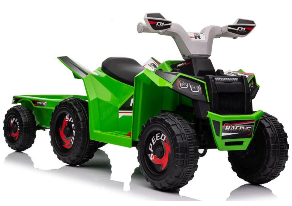 Quadriciclo elétrico XMX630T verde com reboque