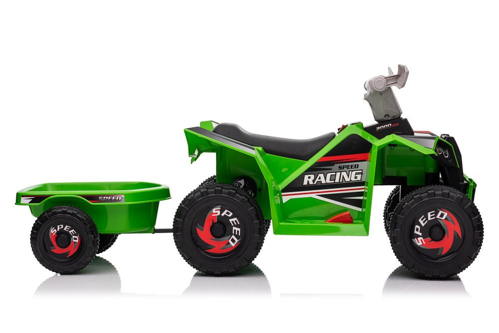 Quadriciclo elétrico XMX630T verde com reboque