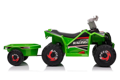 Quadriciclo elétrico XMX630T verde com reboque