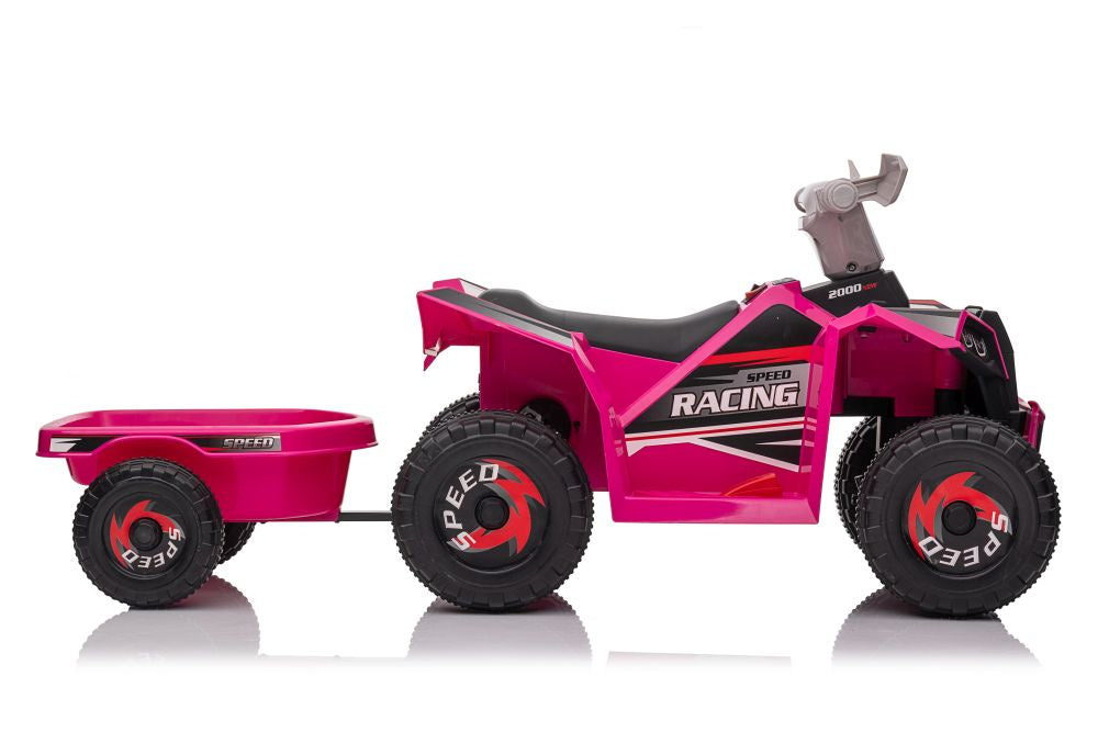 Quadriciclo elétrico XMX630T rosa com reboque