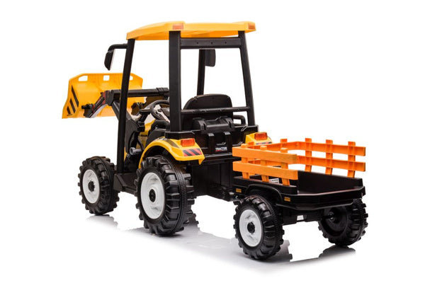 Trator elétrico com reboque Hercules amarelo 24V
