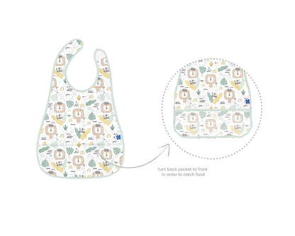 Babete em EVA com coletor de migalhas, padrão Savanna, cor menta