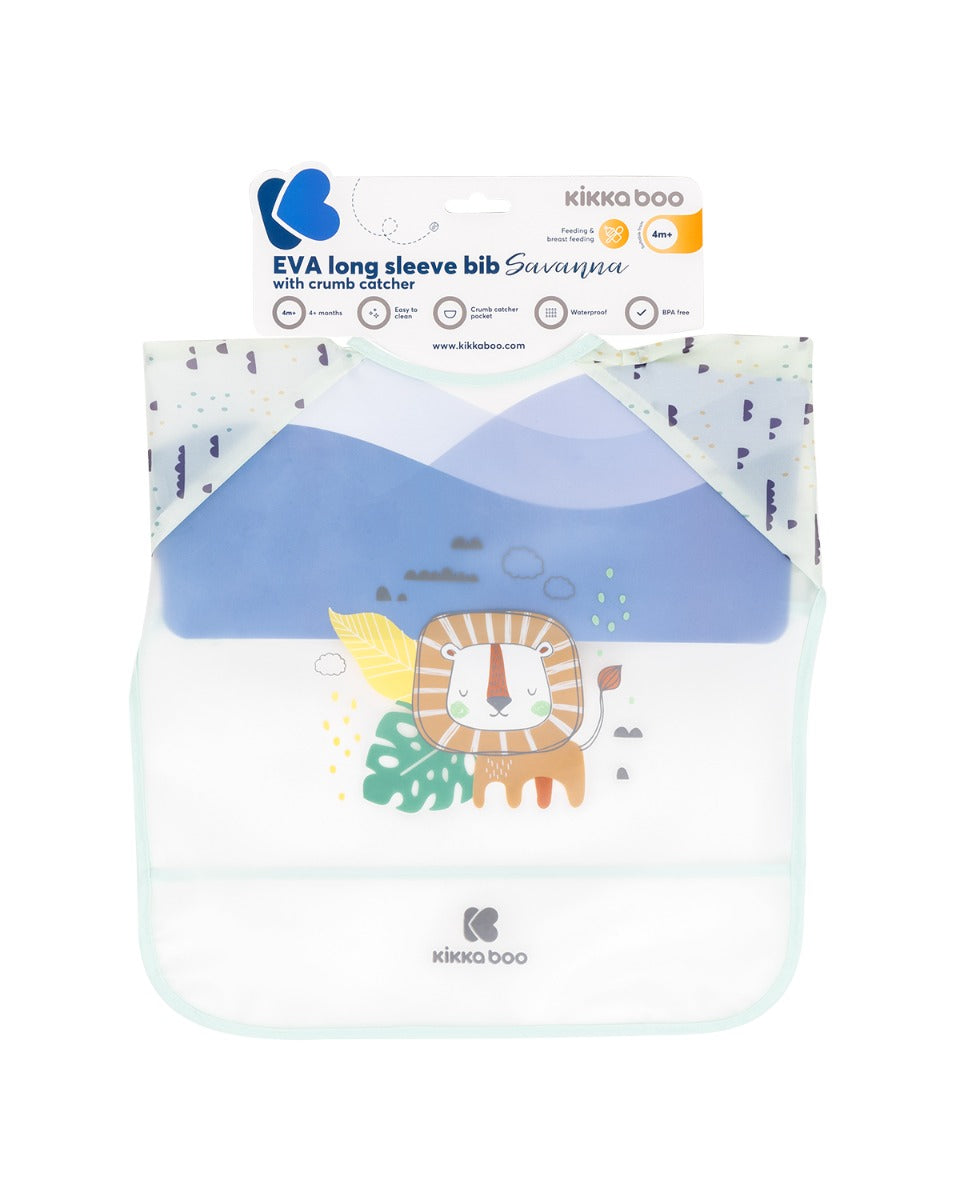 Babete de manga comprida com coletor de migalhas Savanna Mint