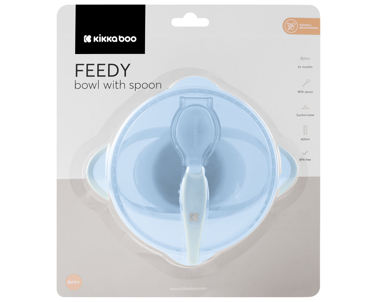 Taça Blue Feedy com colher Kikkaboo