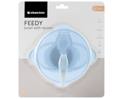 Taça azul Feedy com colher