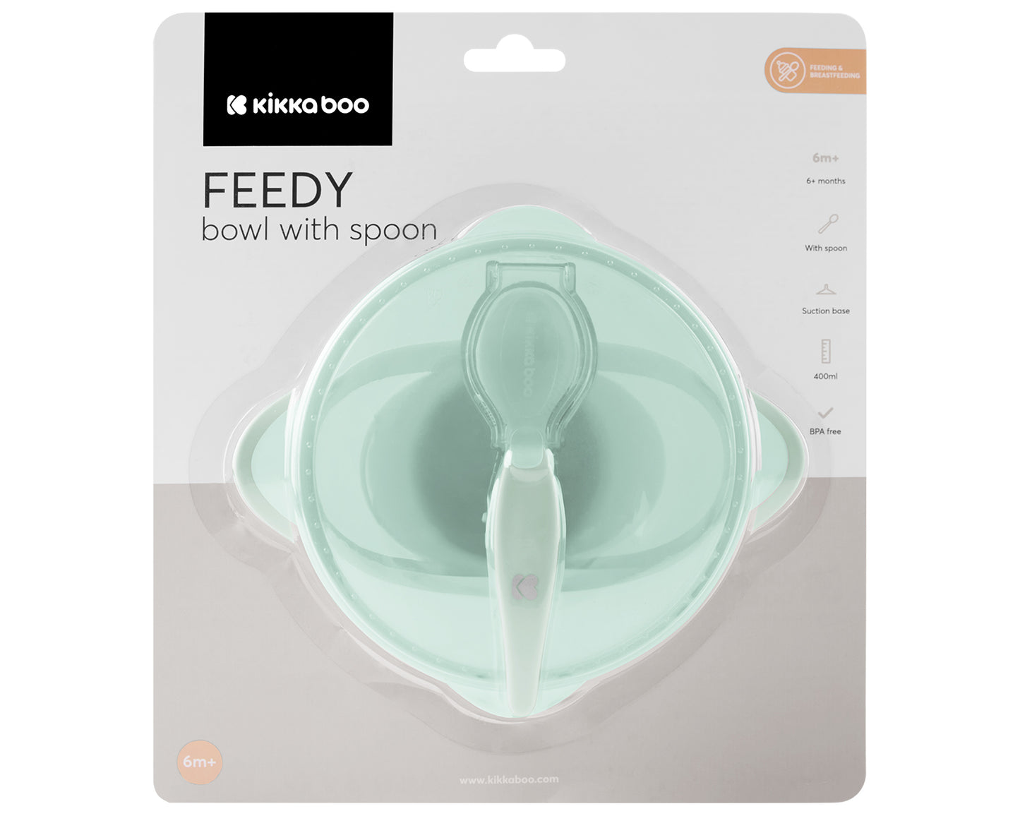 Taça de Mint Feedy com colher Kikkaboo