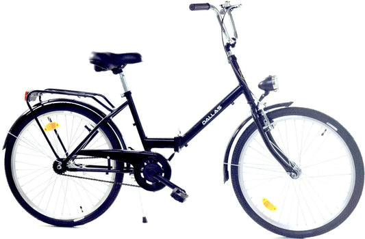 Bicicleta dobrável 24 polegadas sem mudanças preto