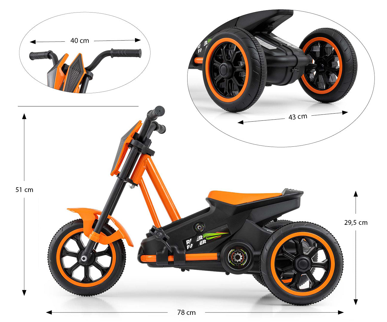 Pedal Kart Rider Laranja Milly Mally