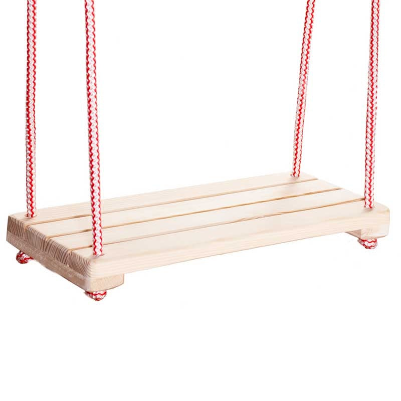 Baloiço madeira 42x18 cm natural vermelho branco