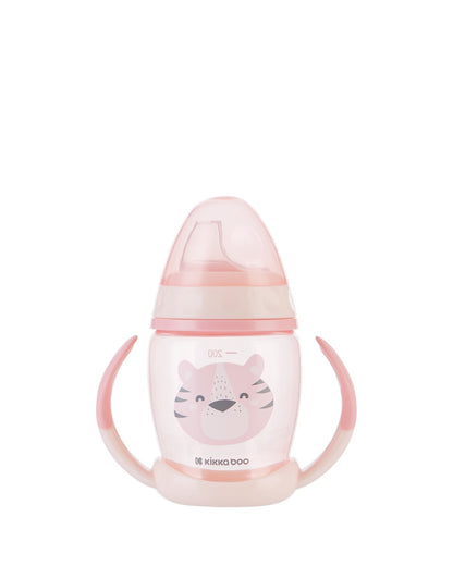 Copo PP com tetina em silicone 200ml Happy Face Pink Kikkaboo