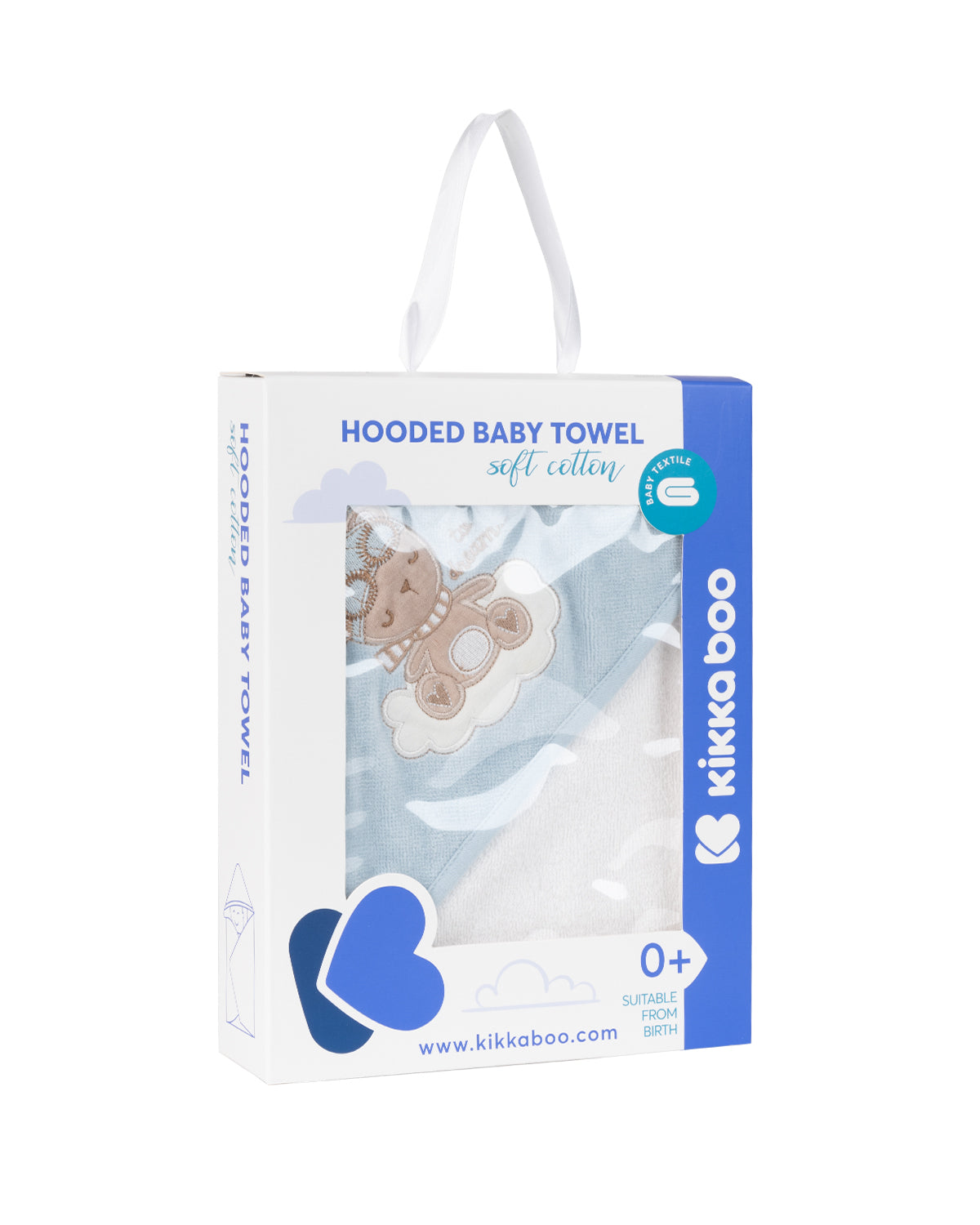 Toalha com capuz 90/90 cm Dreamy Flight Azul Kikkaboo